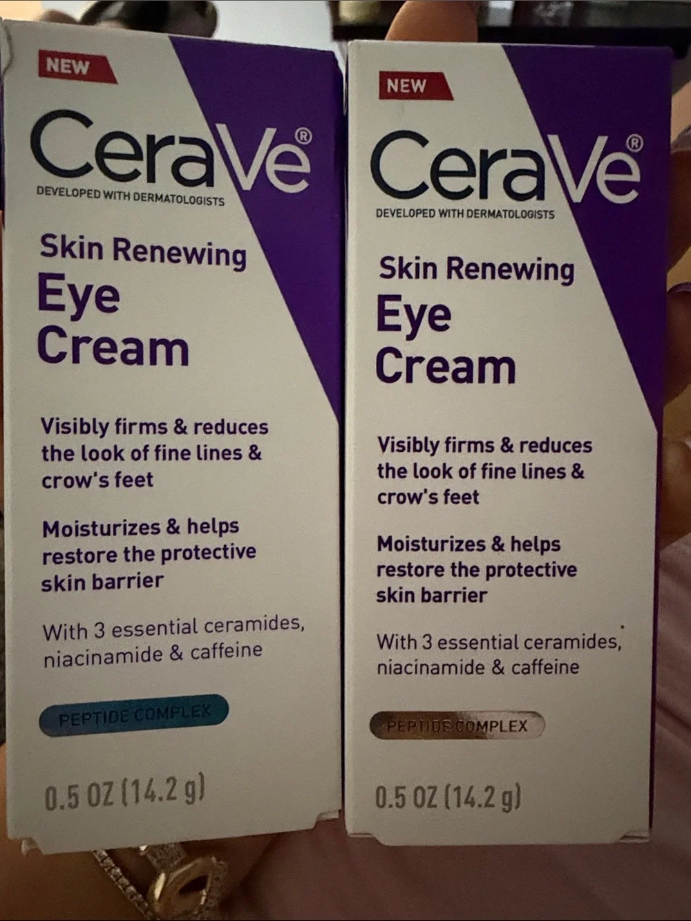CeraVe Skin Renewing Eye Cream in Purple and White Packaging